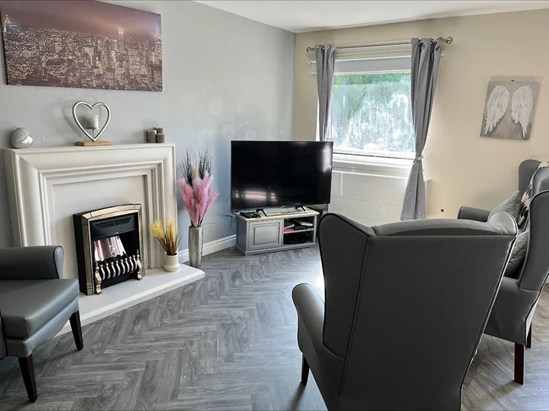 Communal lounge at Broxburn Care Home