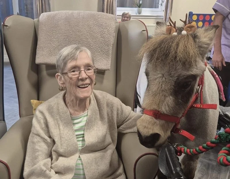 A very special visitor at Broxburn Care Home West Lothian